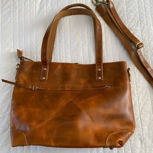 Vintage Eva Leather Zip Tote Handbag